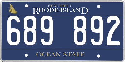 RI license plate 689892