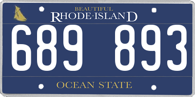 RI license plate 689893