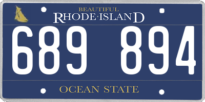 RI license plate 689894