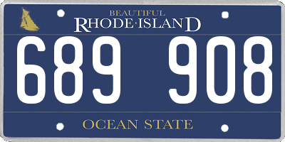 RI license plate 689908