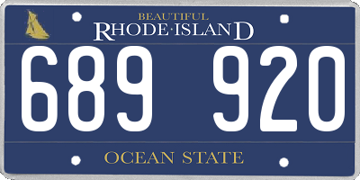 RI license plate 689920