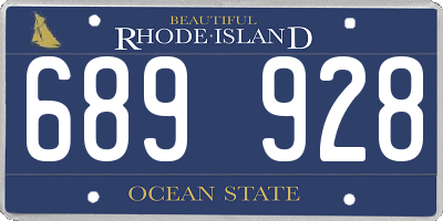RI license plate 689928