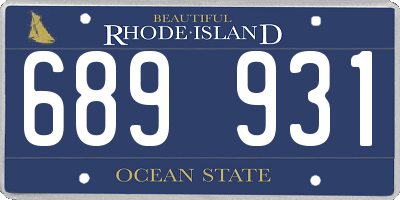 RI license plate 689931