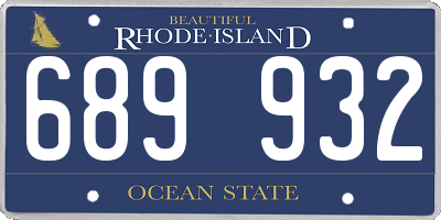 RI license plate 689932