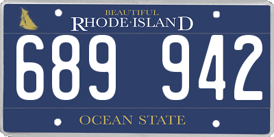 RI license plate 689942
