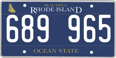 RI license plate 689965