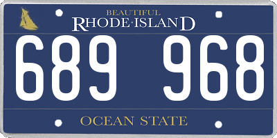 RI license plate 689968