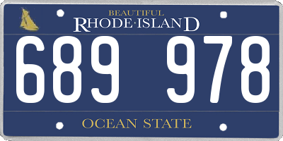 RI license plate 689978