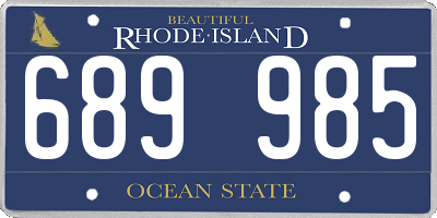 RI license plate 689985