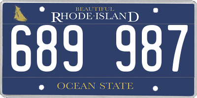RI license plate 689987