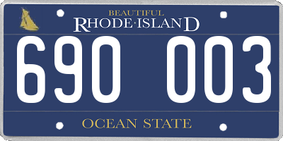 RI license plate 690003