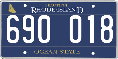 RI license plate 690018