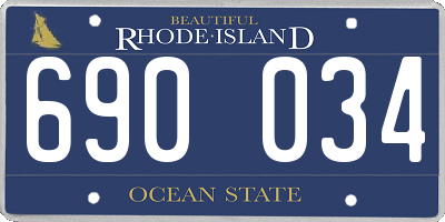 RI license plate 690034