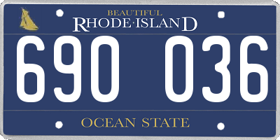 RI license plate 690036