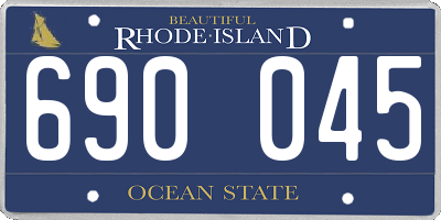 RI license plate 690045