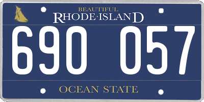 RI license plate 690057