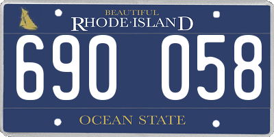 RI license plate 690058