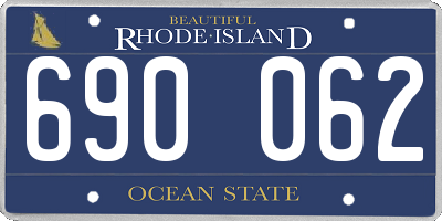 RI license plate 690062