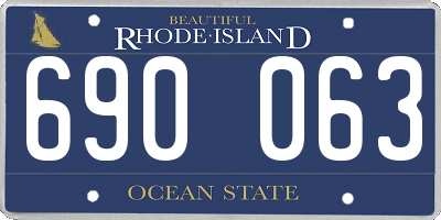 RI license plate 690063