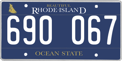 RI license plate 690067