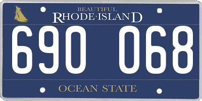 RI license plate 690068