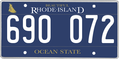 RI license plate 690072