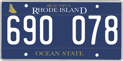 RI license plate 690078