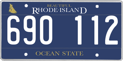 RI license plate 690112