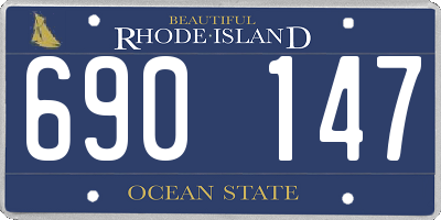 RI license plate 690147