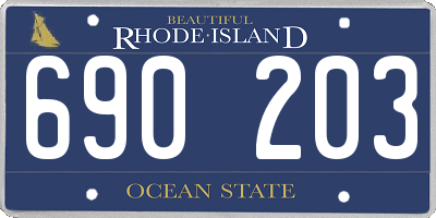 RI license plate 690203