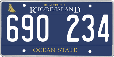 RI license plate 690234
