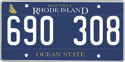 RI license plate 690308