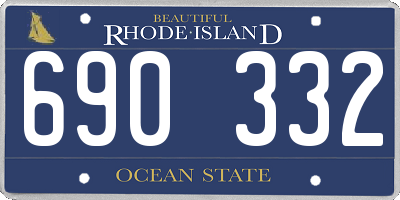 RI license plate 690332