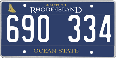 RI license plate 690334
