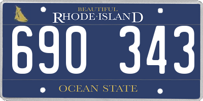 RI license plate 690343