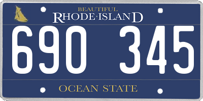 RI license plate 690345