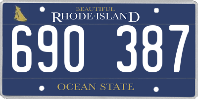 RI license plate 690387