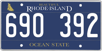 RI license plate 690392