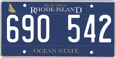 RI license plate 690542