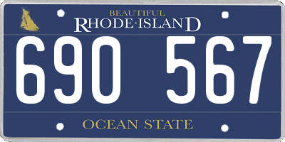 RI license plate 690567