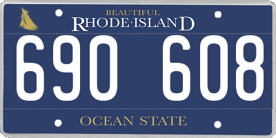 RI license plate 690608