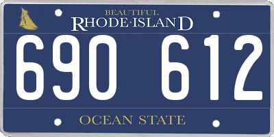 RI license plate 690612