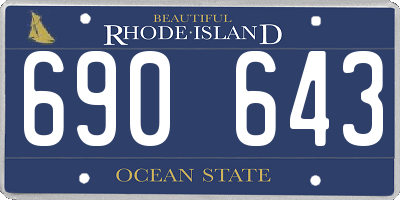 RI license plate 690643