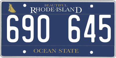 RI license plate 690645