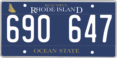 RI license plate 690647