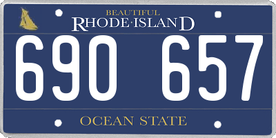 RI license plate 690657