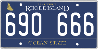 RI license plate 690666