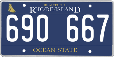 RI license plate 690667