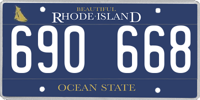 RI license plate 690668