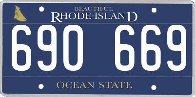 RI license plate 690669